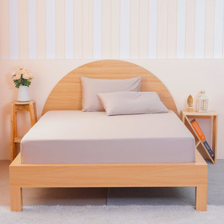 Ackly Bamboo - Beige Fitted Sheet - SHEET STORY - 5