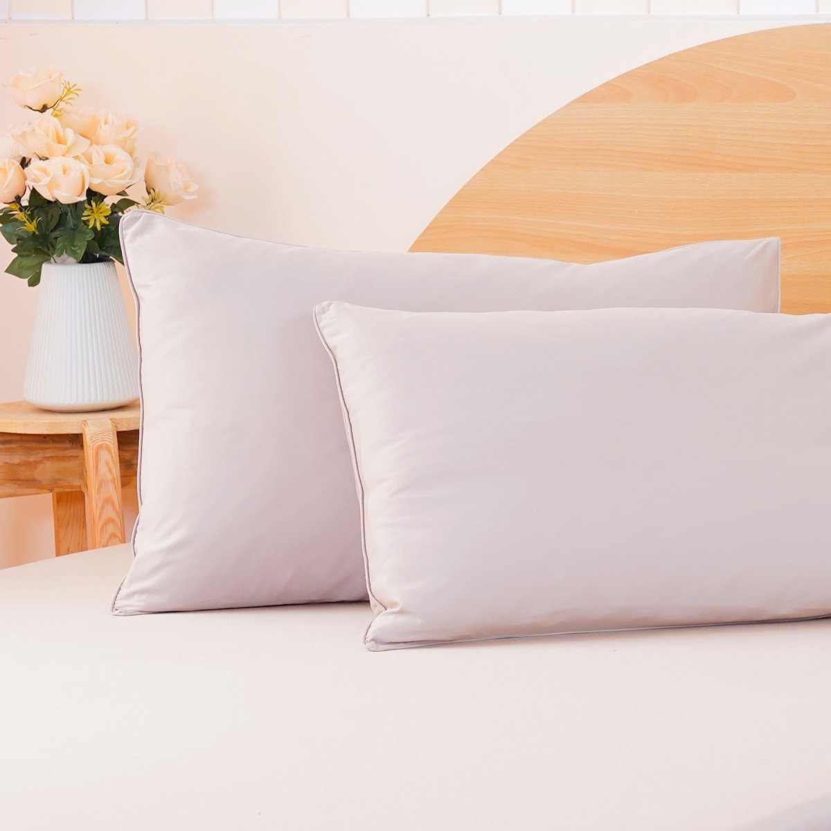 Ackly Bamboo - Beige Pillowcases x 2 - SHEET STORY - 4