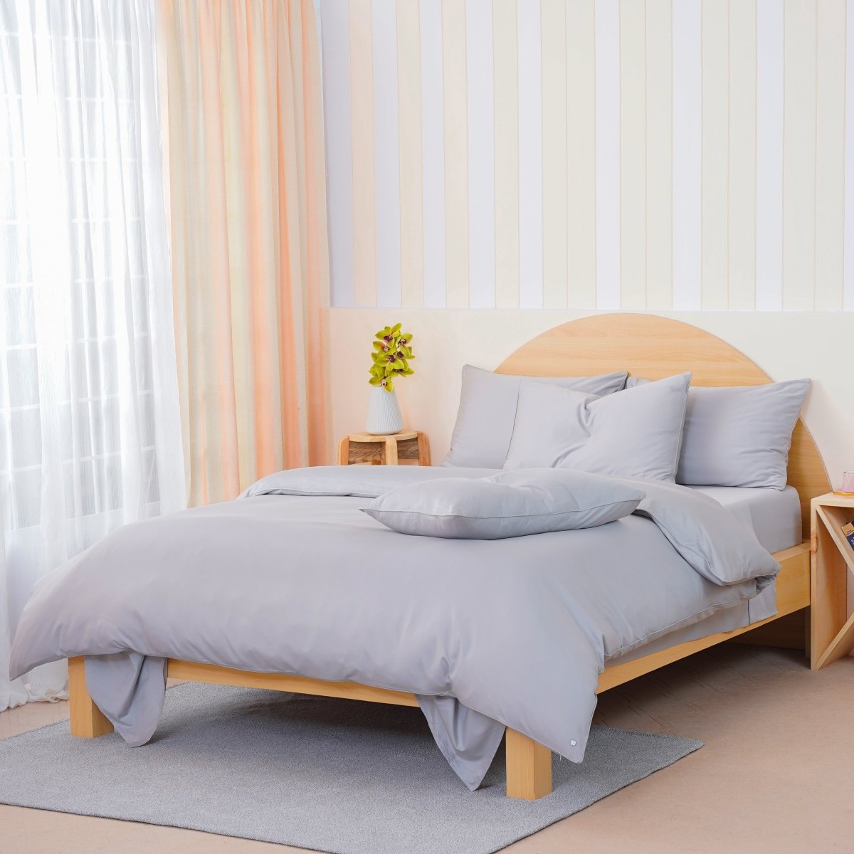 Ackly Bamboo - Dove Grey Duvet Cover - SHEET STORY - 5