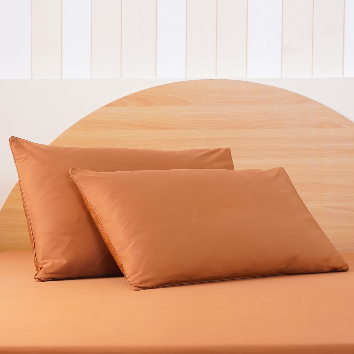 Ackly Bamboo - Terracotta Orange Pillowcases Pair - SHEET STORY - 3