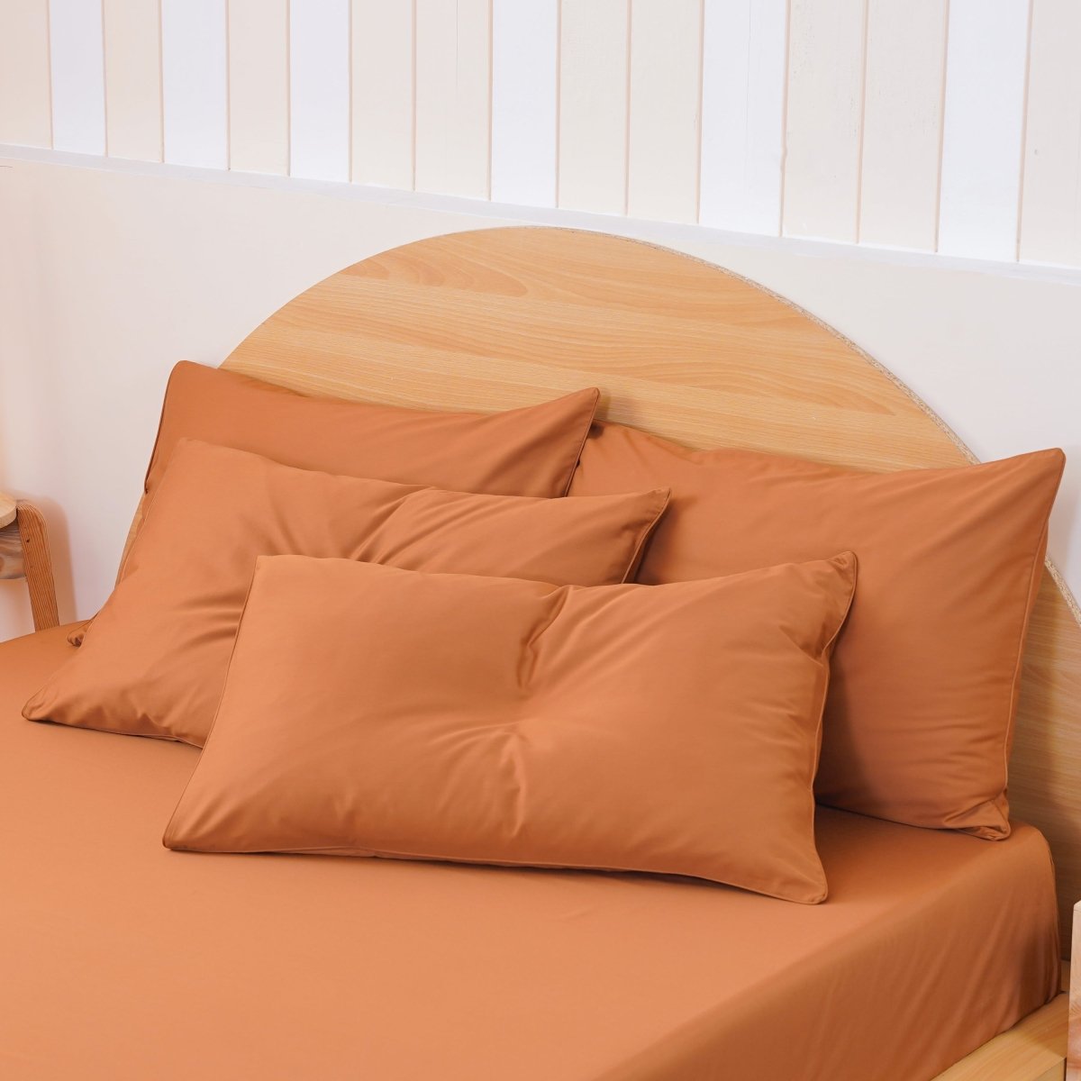 Ackly Bamboo - Terracotta Orange Pillowcases Pair - SHEET STORY - 5