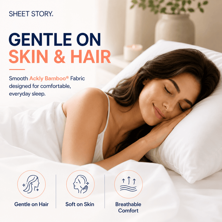 Ackly Bamboo - White Fitted Sheet - SHEET STORY - 4