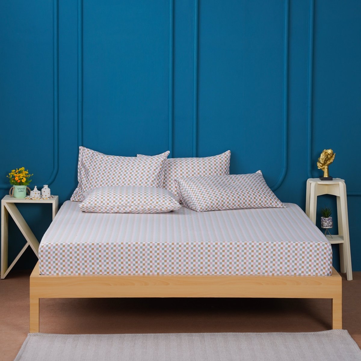 Ella Cotton - Gems Checkerboard Fitted Sheet - SHEET STORY - 7
