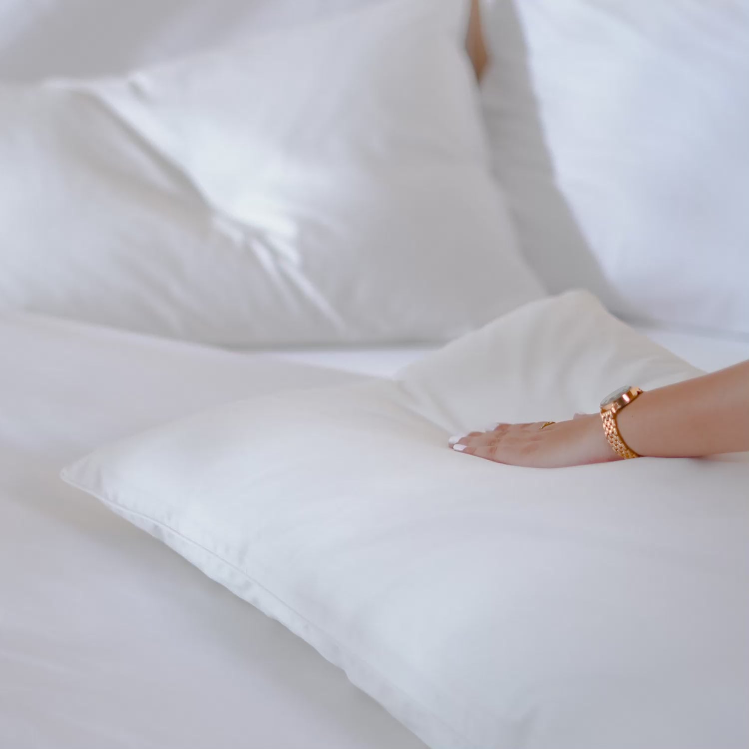 white bedding