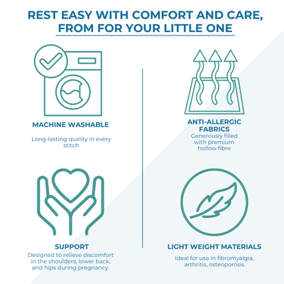 12 Ft Maternity Pillow And Case - Grey Floral - SHEET STORY - 2