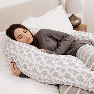 12 Ft Maternity Pillow Case - Grey Floral - SHEET STORY - 2