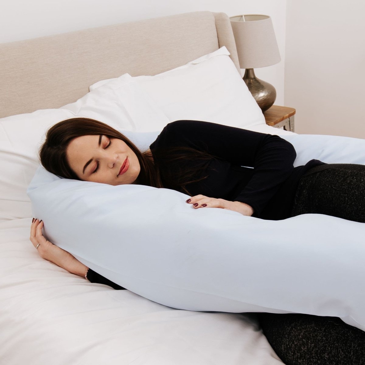 9 Foot Maternity Pillow And Case - Light Blue - SHEET STORY - 5