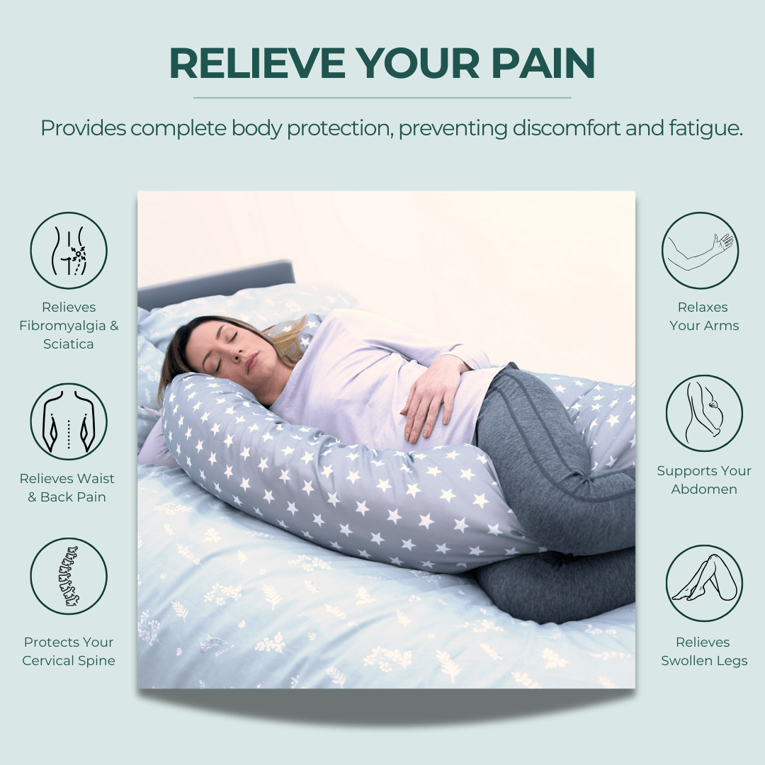 9 Ft Maternity Pillow And Case - Light Blue - SHEET STORY - 3