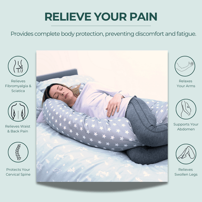 9 ft Maternity Pregnancy Pillow With Case - White - SHEET STORY - 6