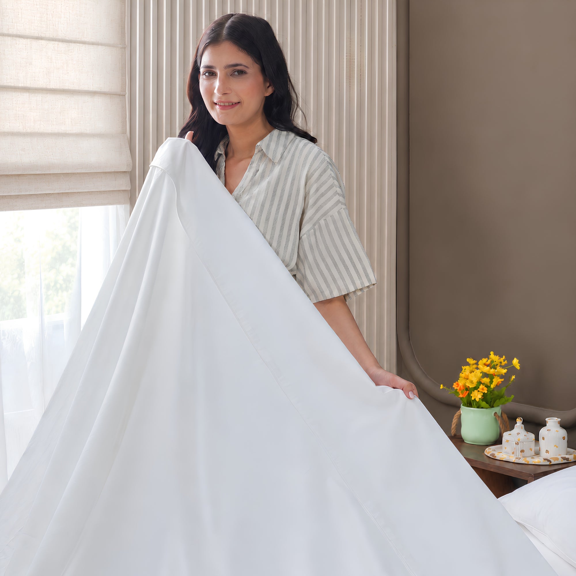 Ackly Bamboo - White Flat Sheet
