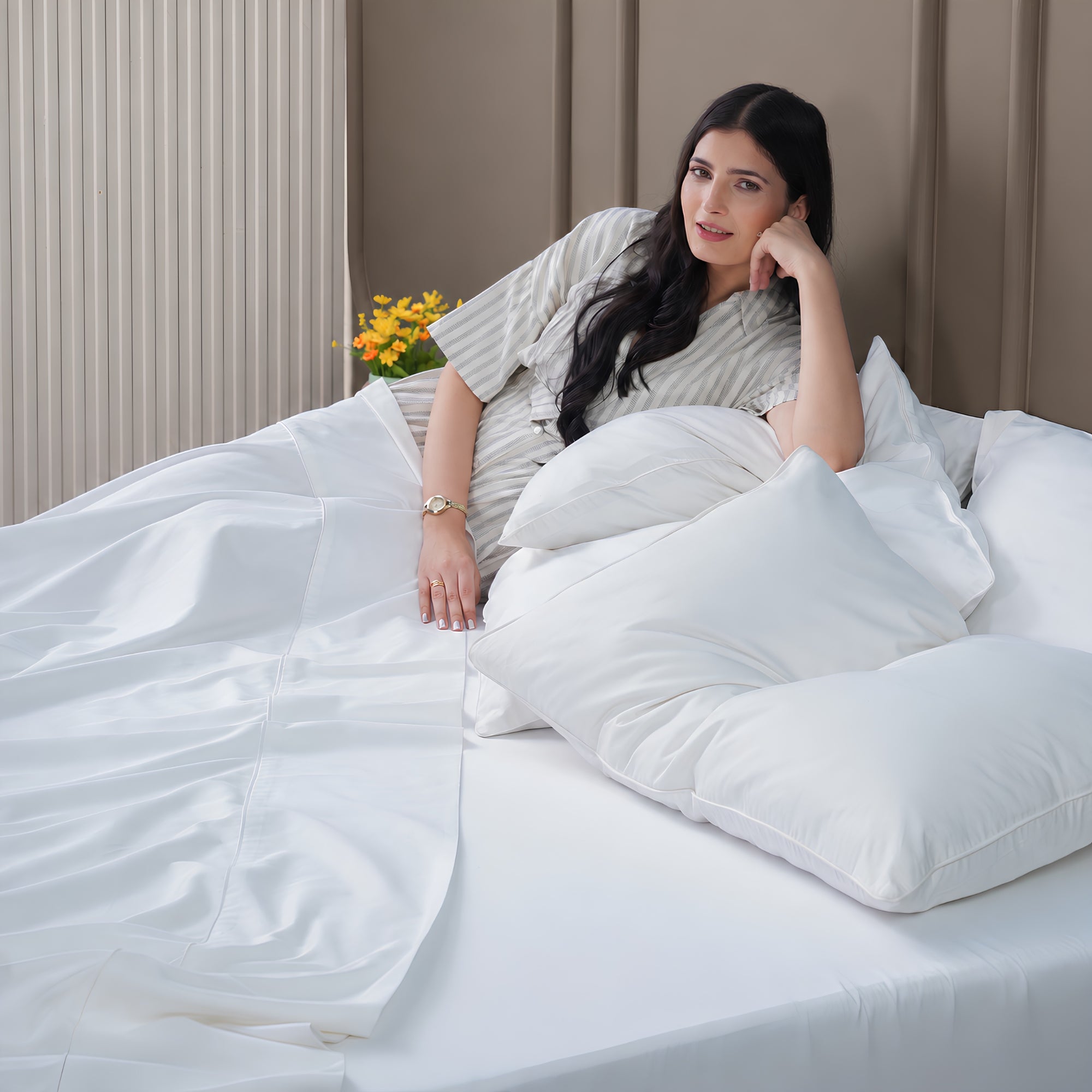 Ackly Bamboo - White Flat Sheet