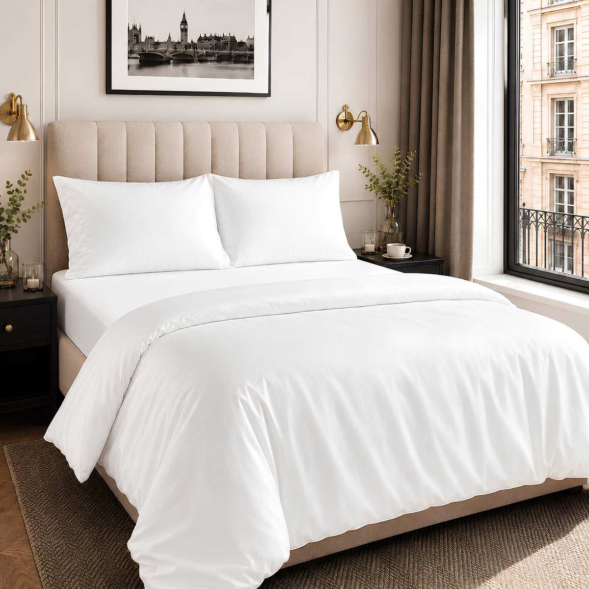 Ackly Bamboo White Full Bedding Set