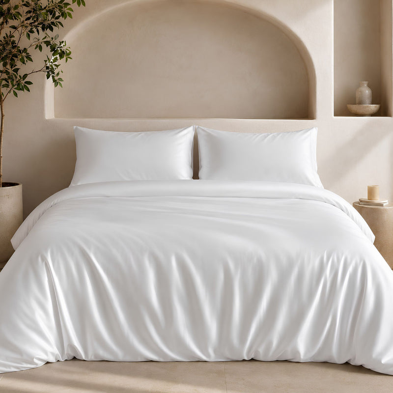 Ackly Bamboo White Duvet Cover Set