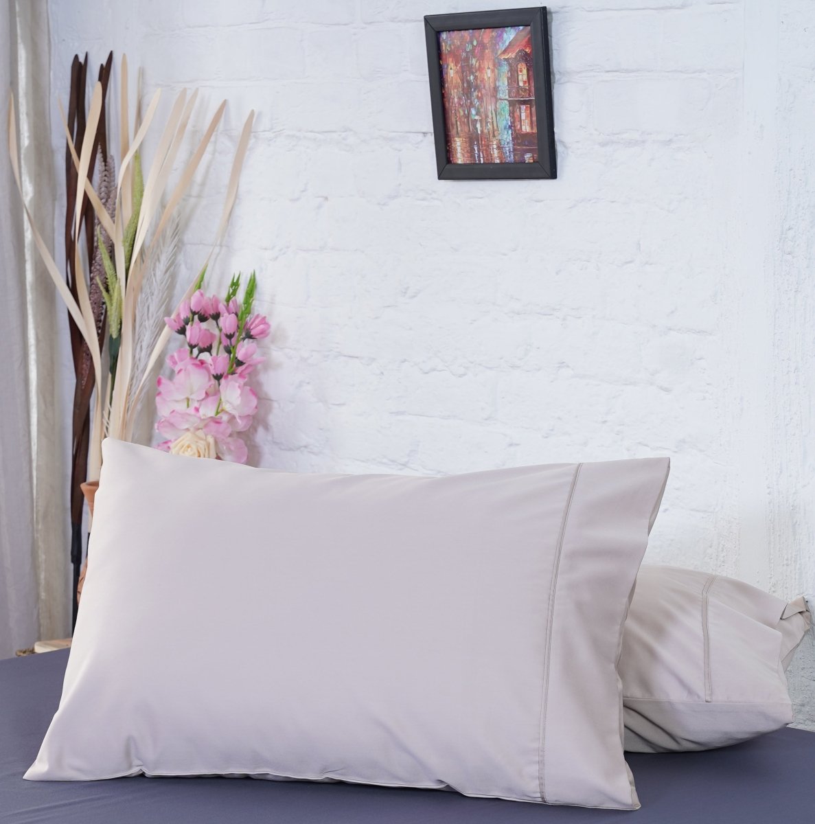 Ackly Bamboo - Beige Pillowcases x 2 - SHEET STORY - 4