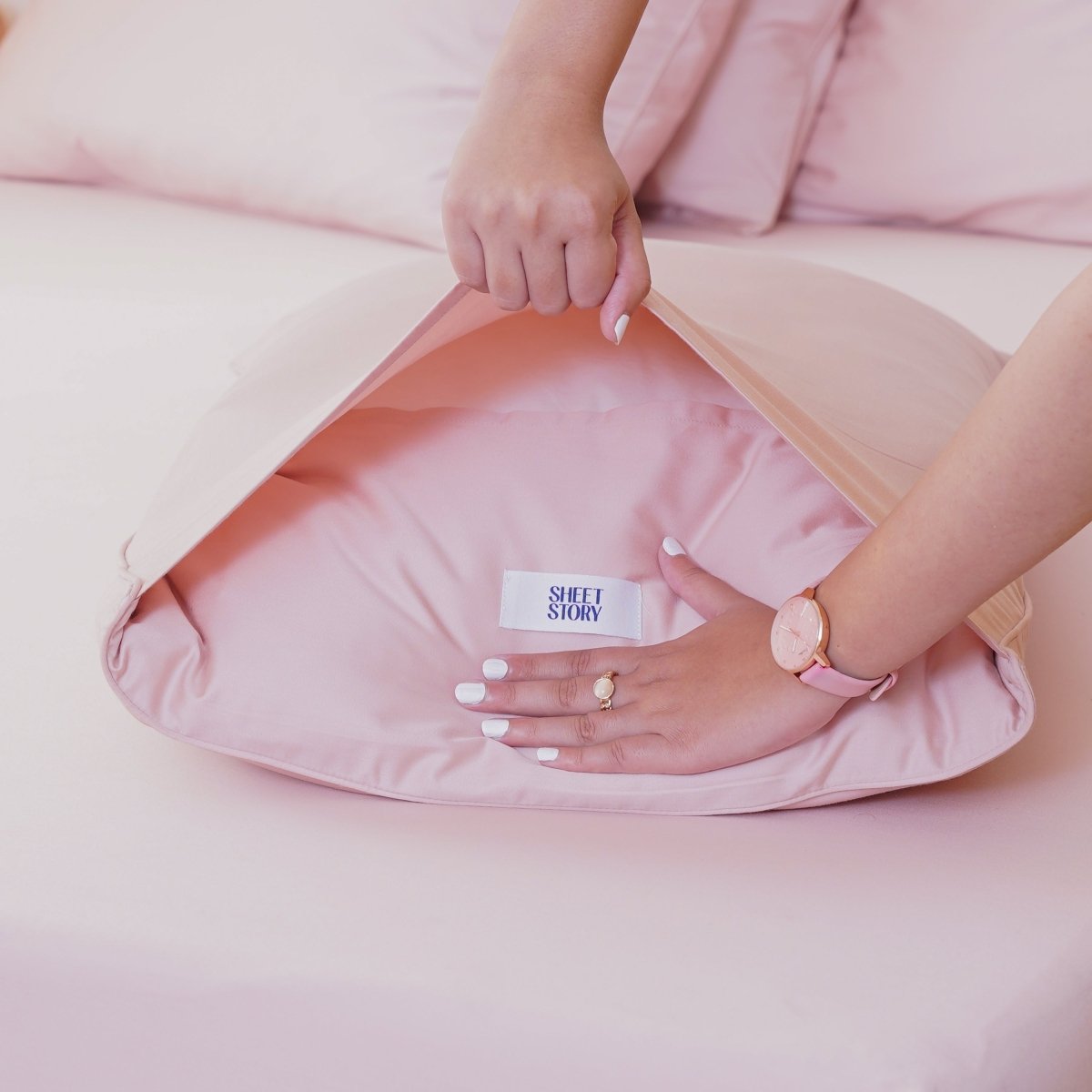 Ackly Bamboo - Blush Bedding Set - SHEET STORY - 2