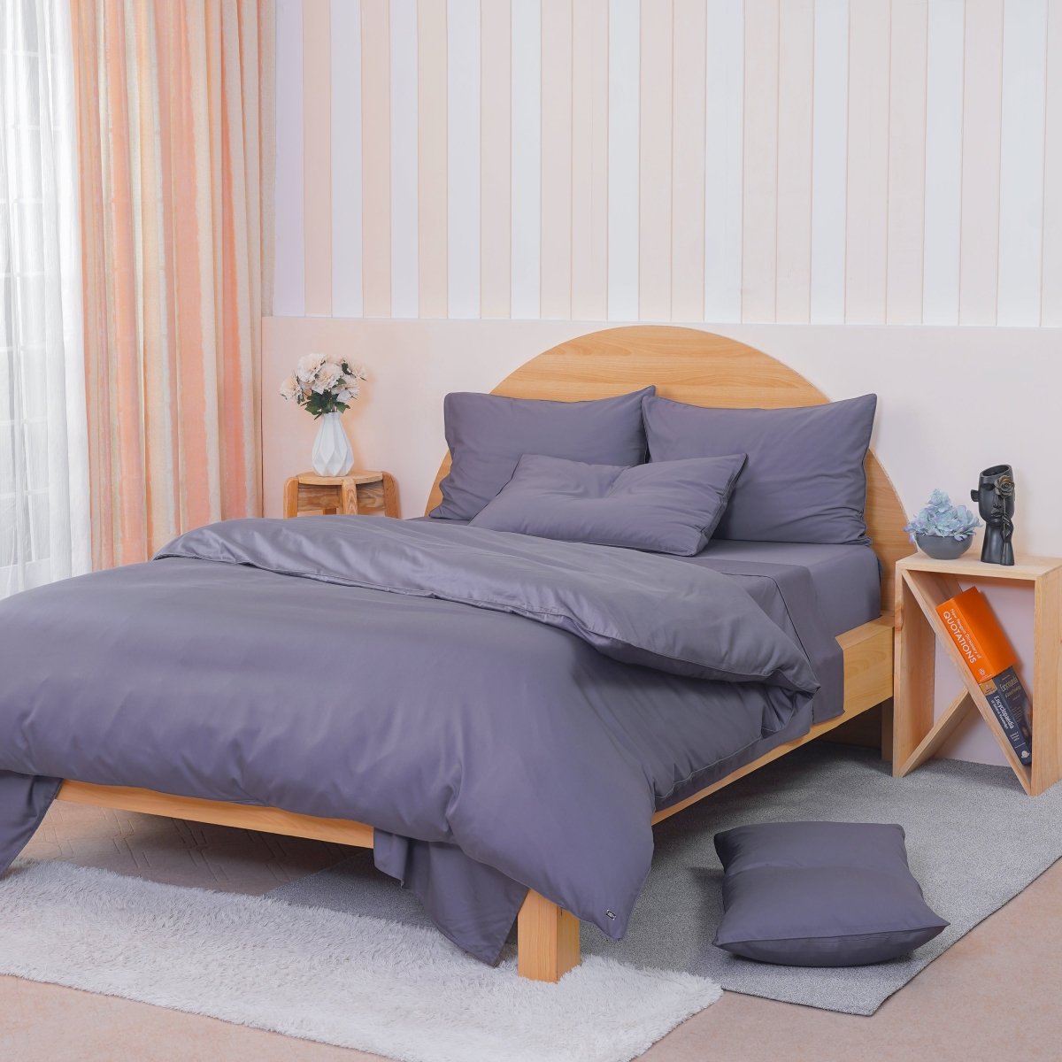 Ackly Bamboo - Charcoal Bedding - SHEET STORY - 1