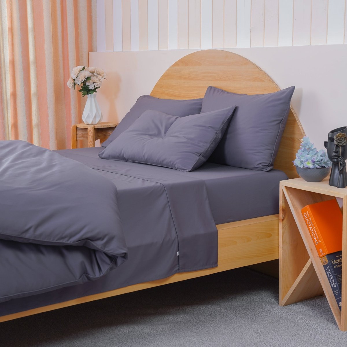 Ackly Bamboo - Charcoal Bedding - SHEET STORY - 2