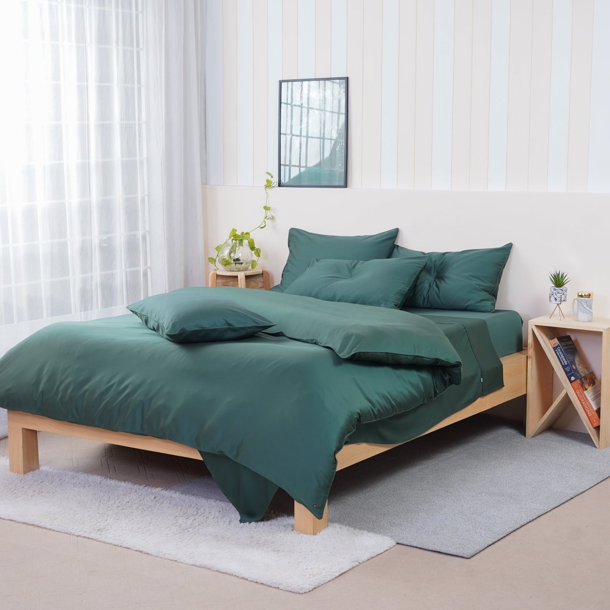 Ackly Bamboo - Royal Green Duvet Cover - SHEET STORY - 6