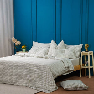 Ackly Bamboo - Sage Checkerboard Bedding Set - SHEET STORY - 1