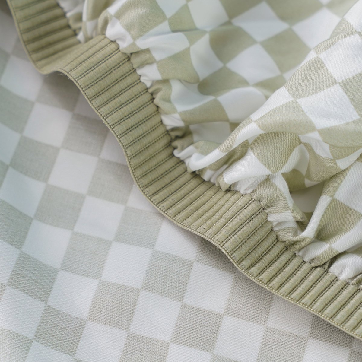 Ackly Bamboo - Sage Checkerboard Bedding Set - SHEET STORY - 8