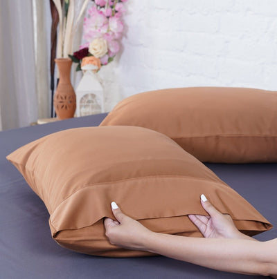 Ackly Bamboo - Terracotta Pillowcases x 2 - SHEET STORY - 3