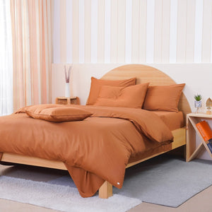 Ackly Bamboo - Terracotta Orange Pillowcases Pair - SHEET STORY - 2