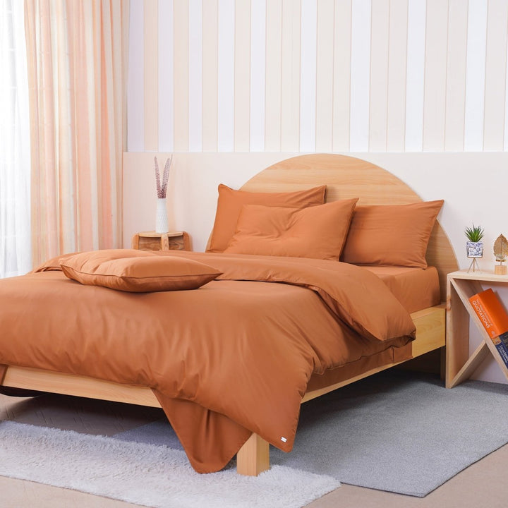 Ackly Bamboo - Terracotta Orange Pillowcases Pair - SHEET STORY - 2