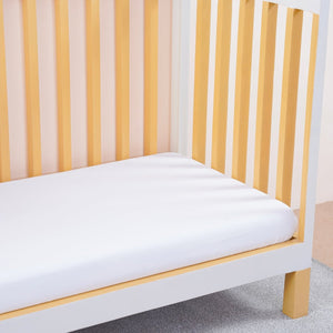 Ackly Bamboo - White Cot Bed Size Fitted Sheet - SHEET STORY - 1