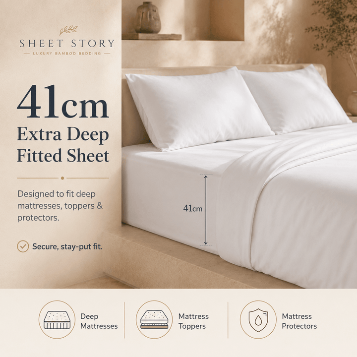 Ackly Bamboo - White Duvet Cover, Fitted Sheet & Pillowcases Set - SHEET STORY - 3