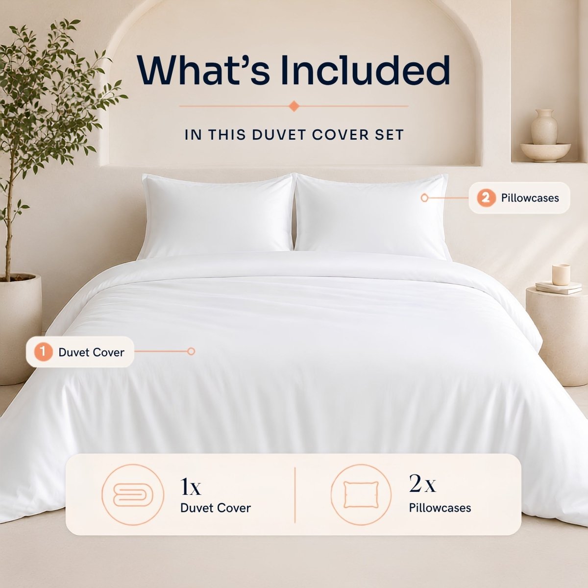 Ackly Bamboo White Duvet Cover Set - SHEET STORY - 2