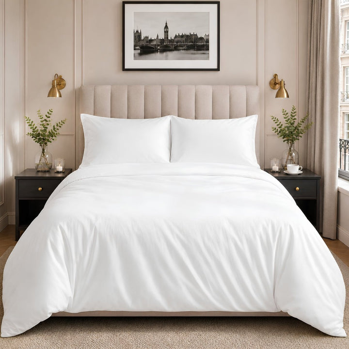 Ackly Bamboo White Duvet Cover Set - SHEET STORY - 1