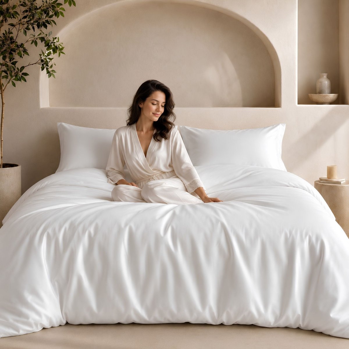 Ackly Bamboo White Duvet Cover Set - SHEET STORY - 10