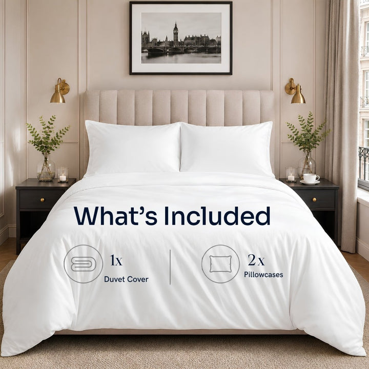 Ackly Bamboo White Duvet Cover Set - SHEET STORY - 2