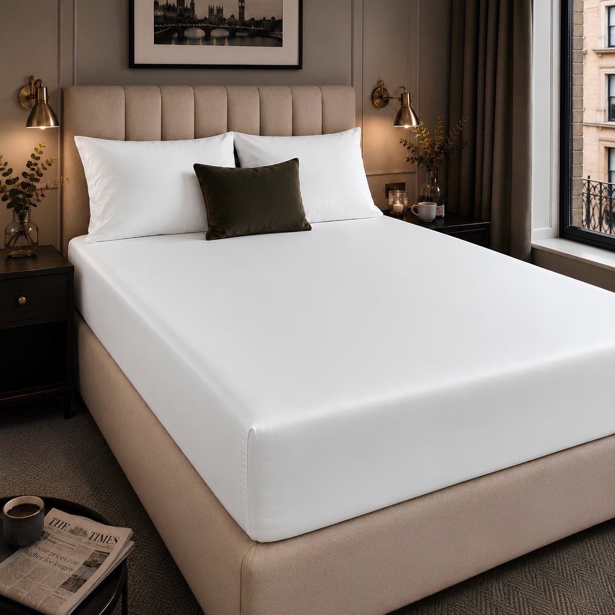 Ackly Bamboo - White Fitted Sheet - SHEET STORY - 1