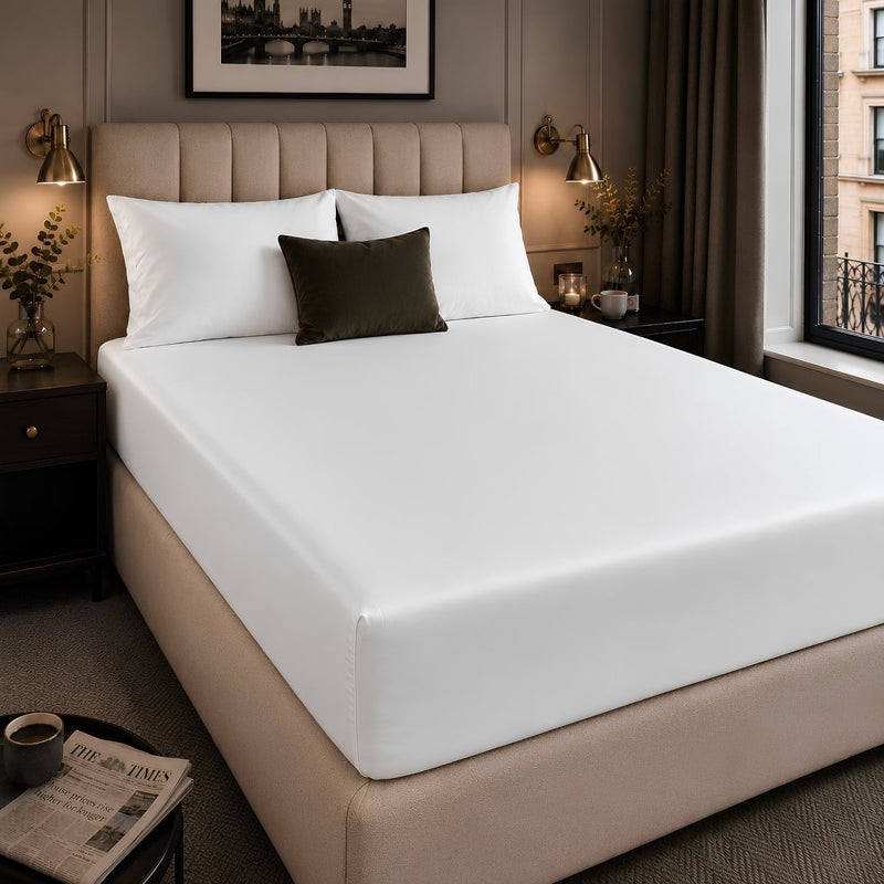 Ackly Bamboo - White Fitted Sheet - SHEET STORY - 1