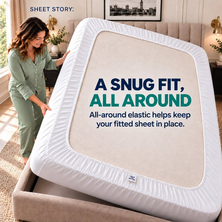 Ackly Bamboo - White Fitted Sheet - SHEET STORY - 3