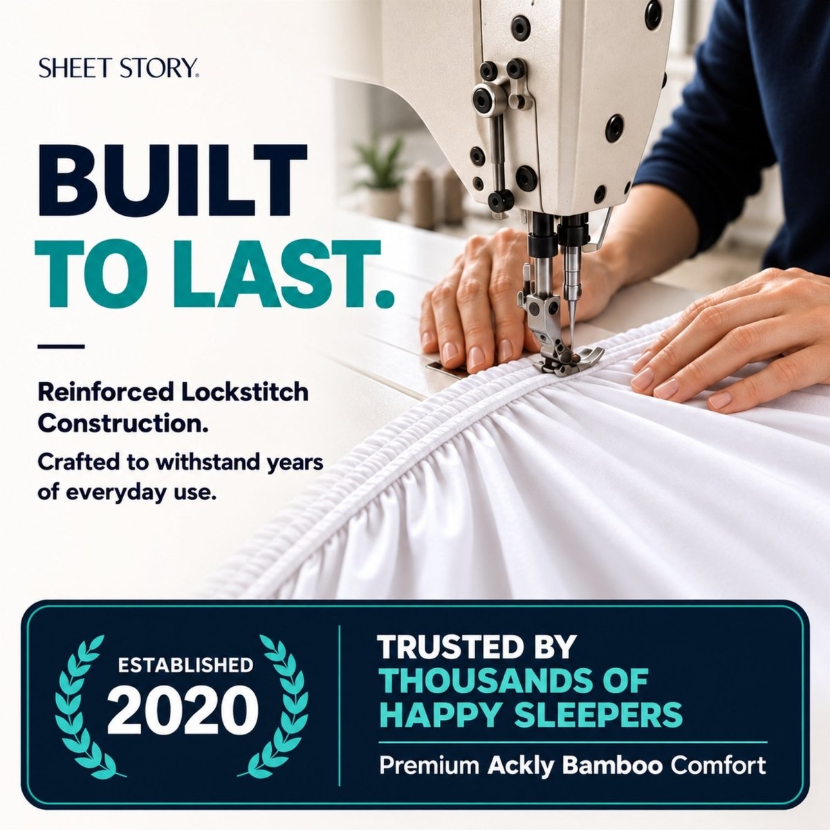 Ackly Bamboo - White Fitted Sheet - SHEET STORY - 8