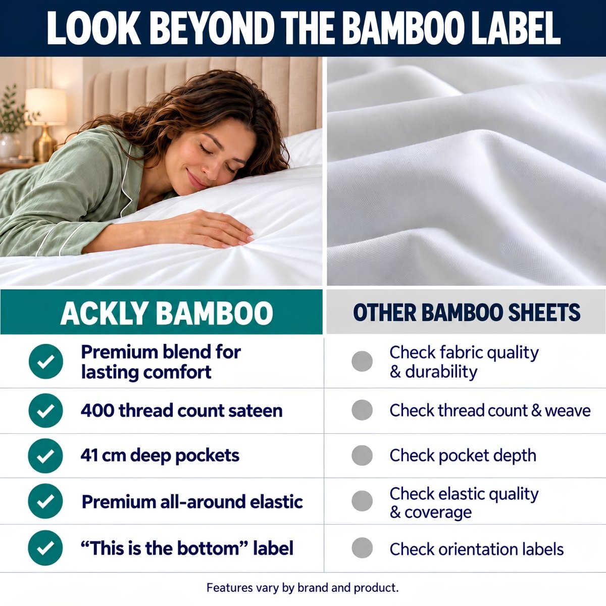 Ackly Bamboo - White Fitted Sheet - SHEET STORY - 7
