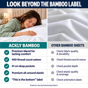 Ackly Bamboo - White Fitted Sheet - SHEET STORY - 7