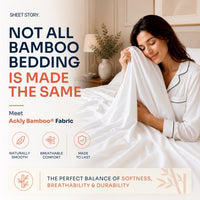 Ackly Bamboo - White Fitted Sheet - SHEET STORY - 3