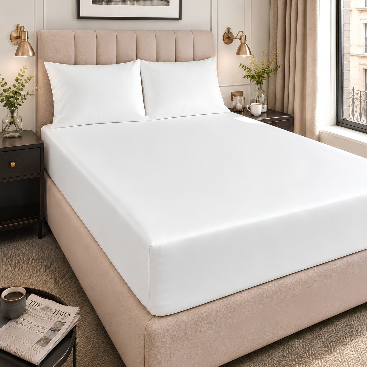 Ackly Bamboo White Full Bedding Set - SHEET STORY - 5