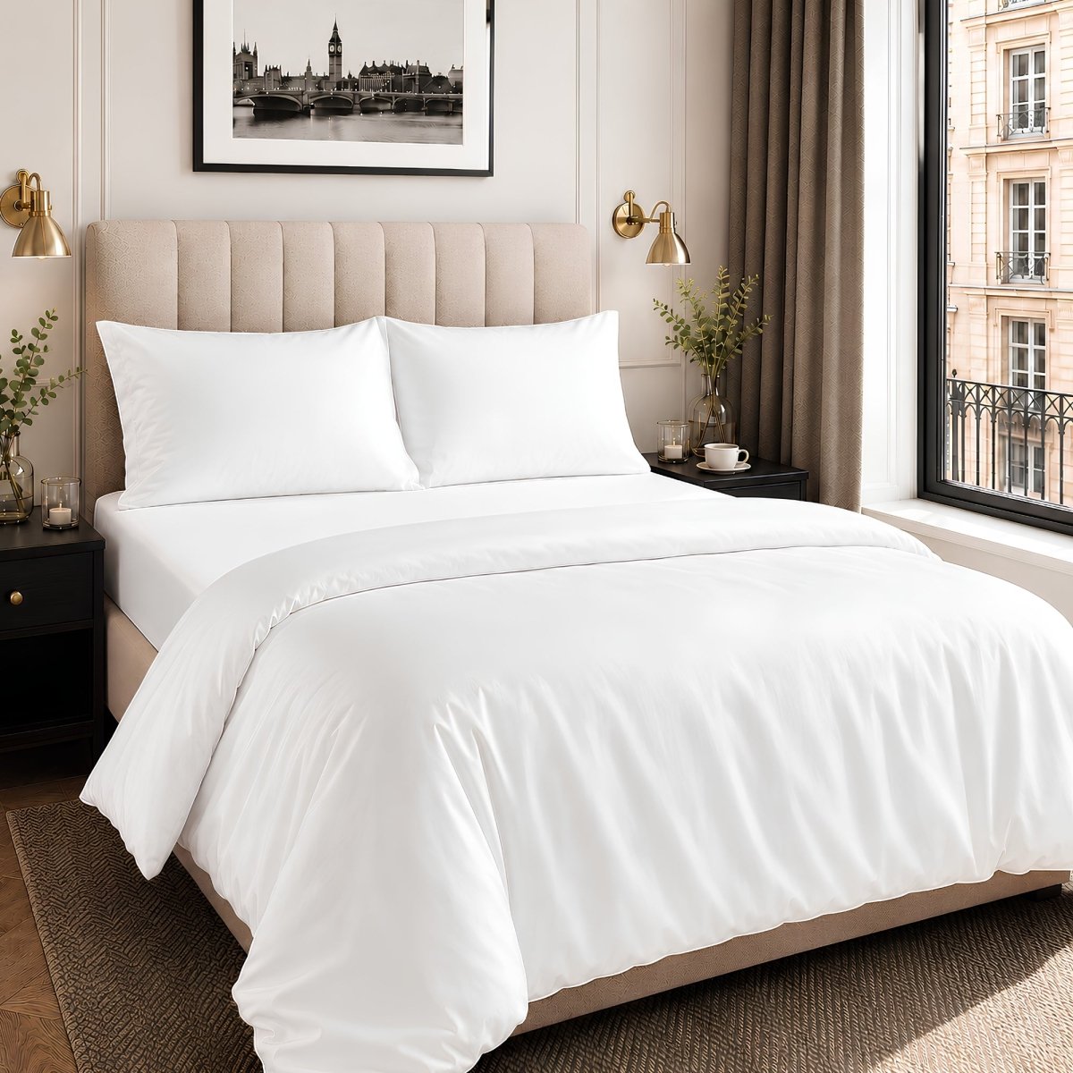 Ackly Bamboo White Full Bedding Set - SHEET STORY - 1