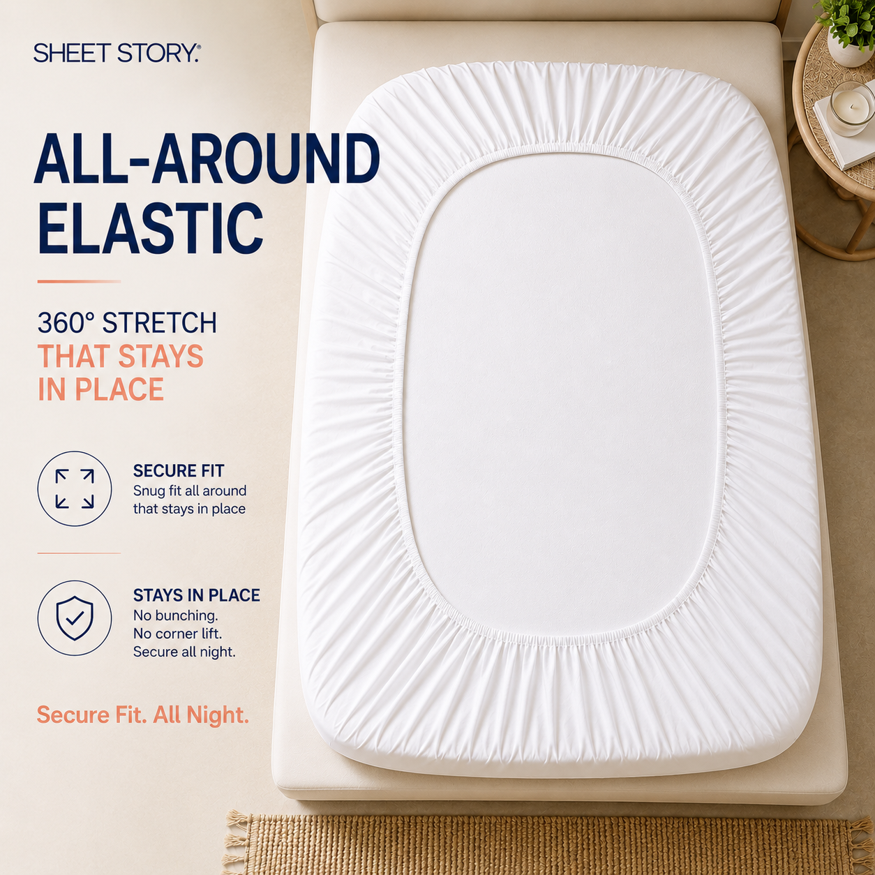 Ackly Bamboo - White Fitted Sheet