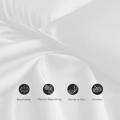 Bamboo Fitted Sheet in White (UK Standard) - SHEET STORY - 4