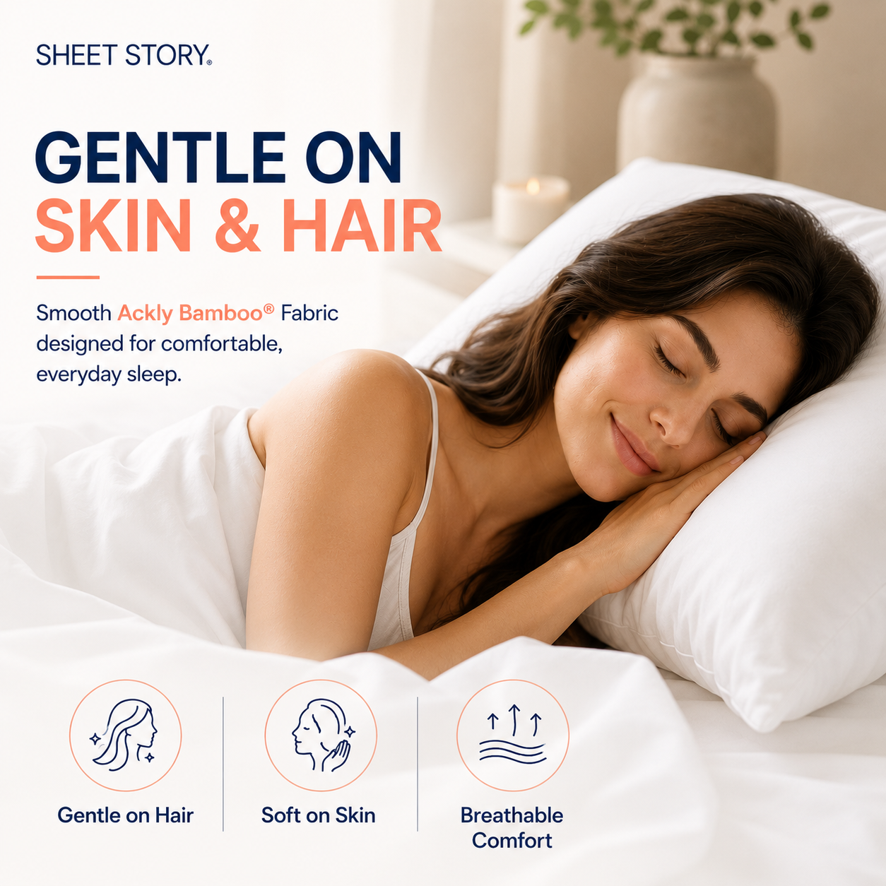 Ackly Bamboo - White Fitted Sheet