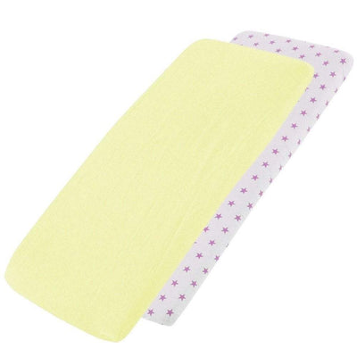 Crib Jersey Fitted Sheets 100% Cotton 40x90cm - Pack Of 2 - Fits All Models - SHEET STORY - 99