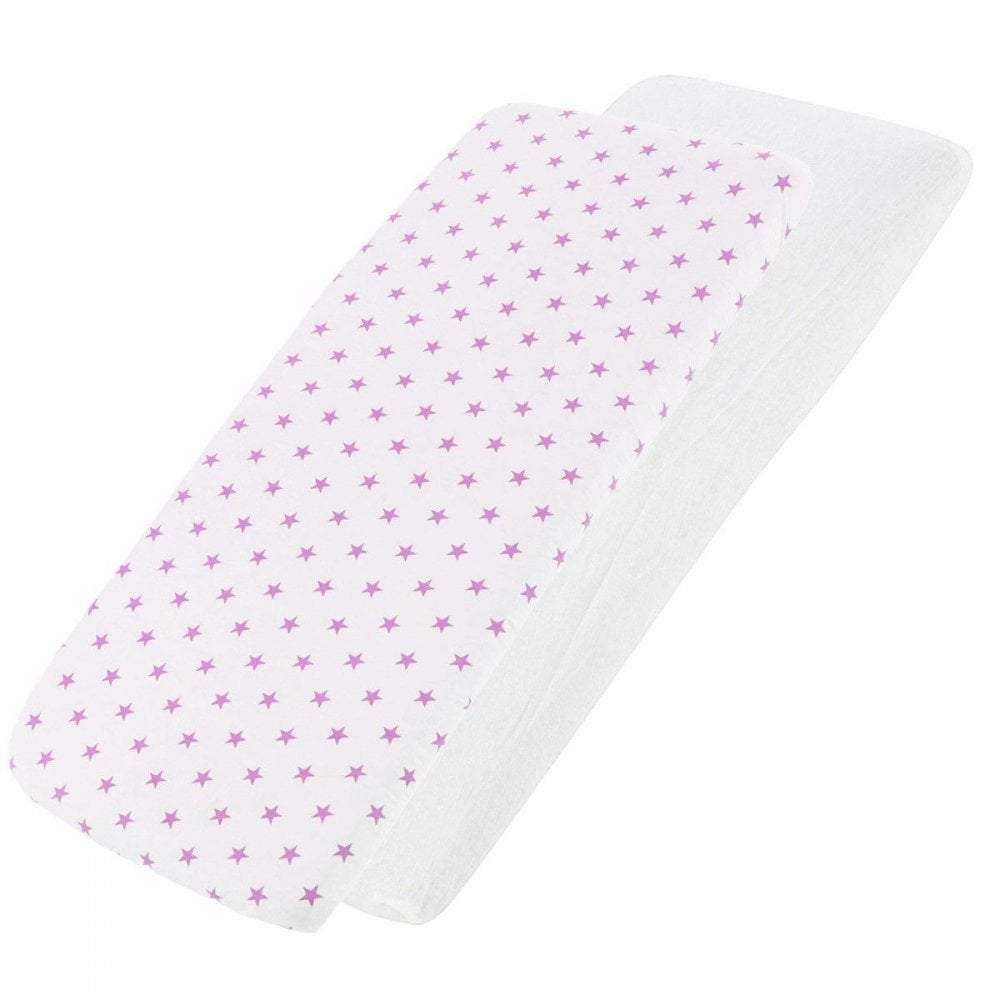 Crib Jersey Fitted Sheets 100% Cotton 40x90cm - Pack Of 2 - Fits All Models - SHEET STORY - 78