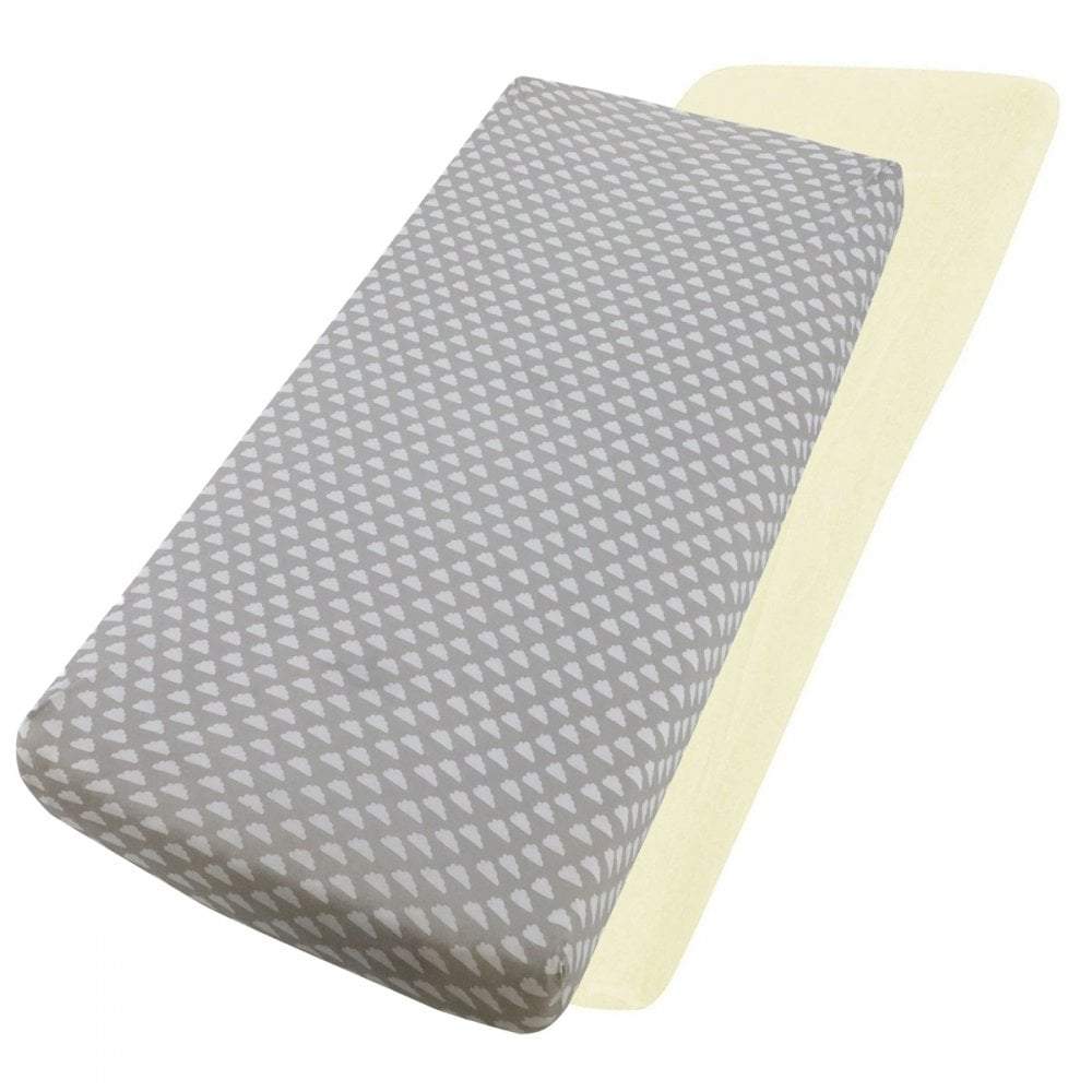 Crib Jersey Fitted Sheets 100% Cotton 40x90cm - Pack Of 2 - Fits All Models - SHEET STORY - 123