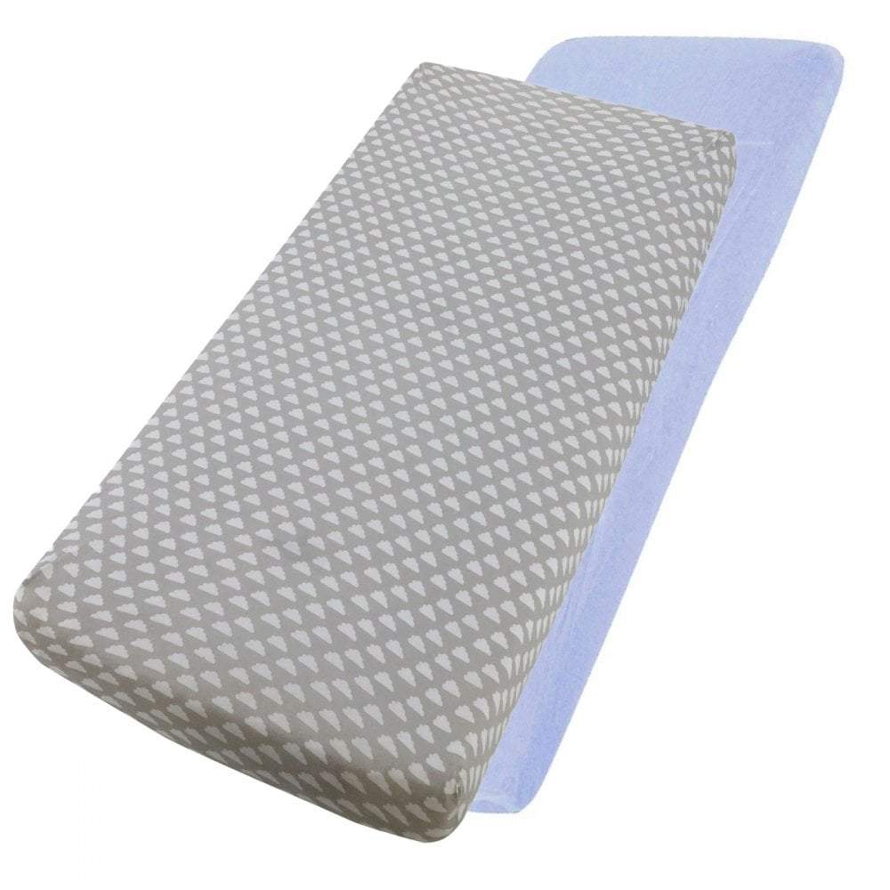 Crib Jersey Fitted Sheets 100% Cotton 40x90cm - Pack Of 2 - Fits All Models - SHEET STORY - 132