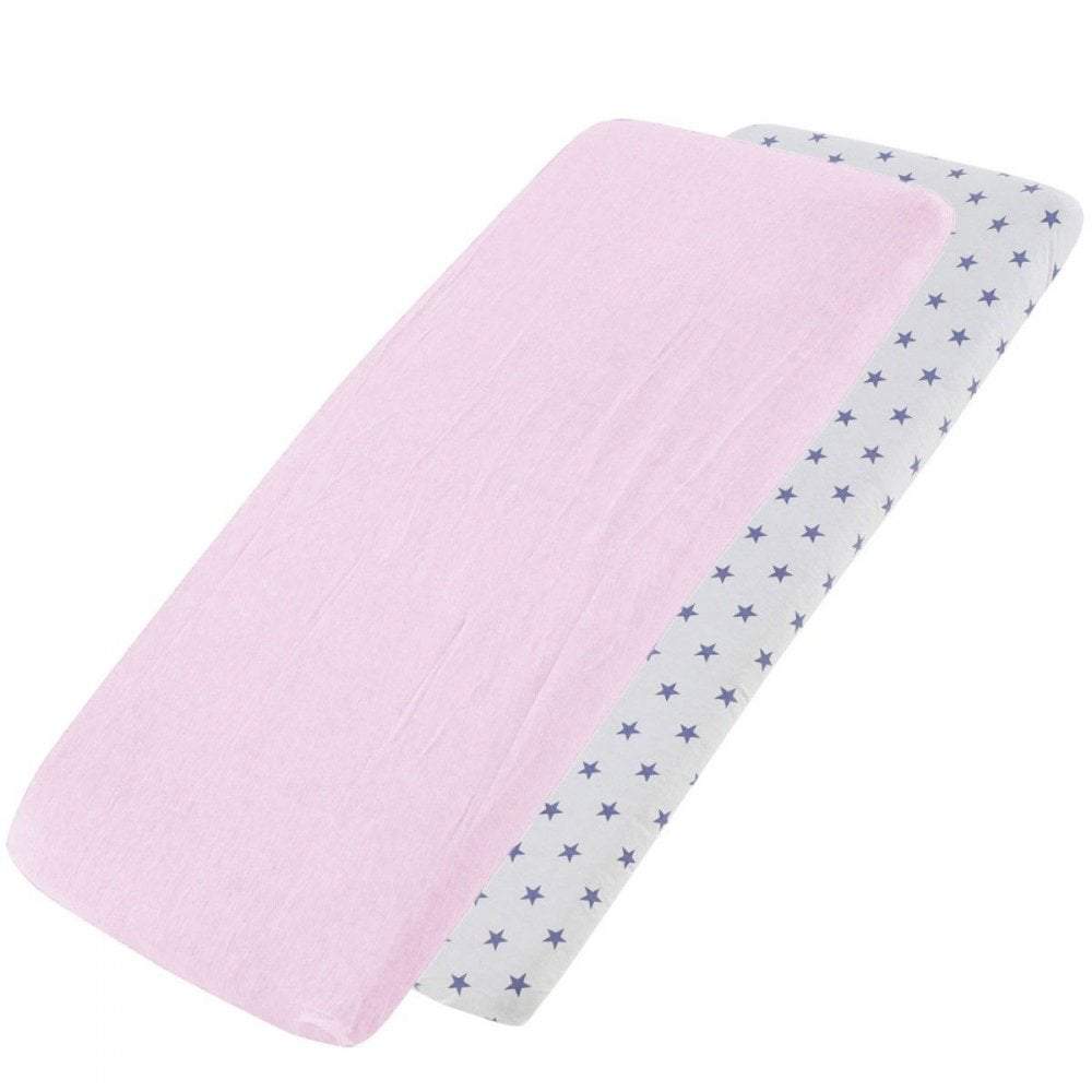 Crib Jersey Fitted Sheets 100% Cotton 40x90cm - Pack Of 2 - Fits All Models - SHEET STORY - 93